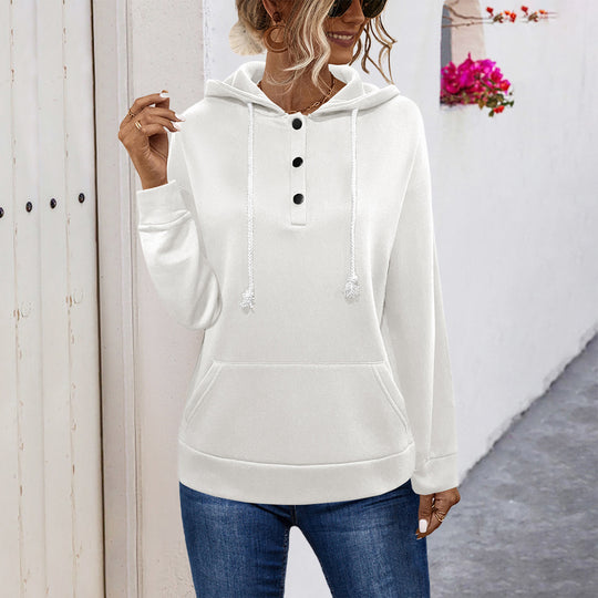 Damen Hoodie mit Knopfleiste und lässigem Schnitt R&B