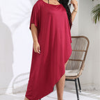 Damen luftiger Strandüberwurf mit elegantem asymmetrischen Schnitt R&B
