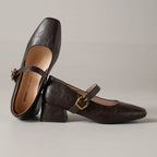 Damen Ballerina-Schuhe mit elegantem Riemchen und dekorativem Schnallen-Detail