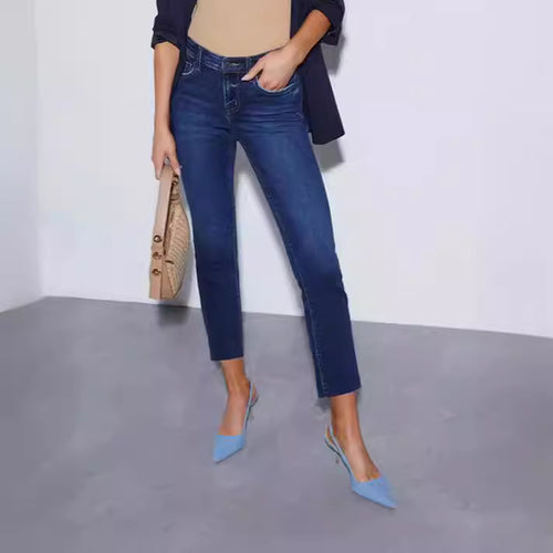 Damen Edle Cropped Jeans im klassischen Schnitt R&B