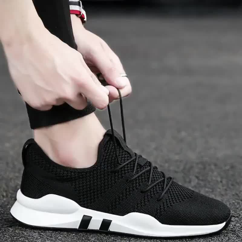 Damen Sportliche Leichtgewicht Sneakers mit atmungsaktiver Strickoberfläche R&B