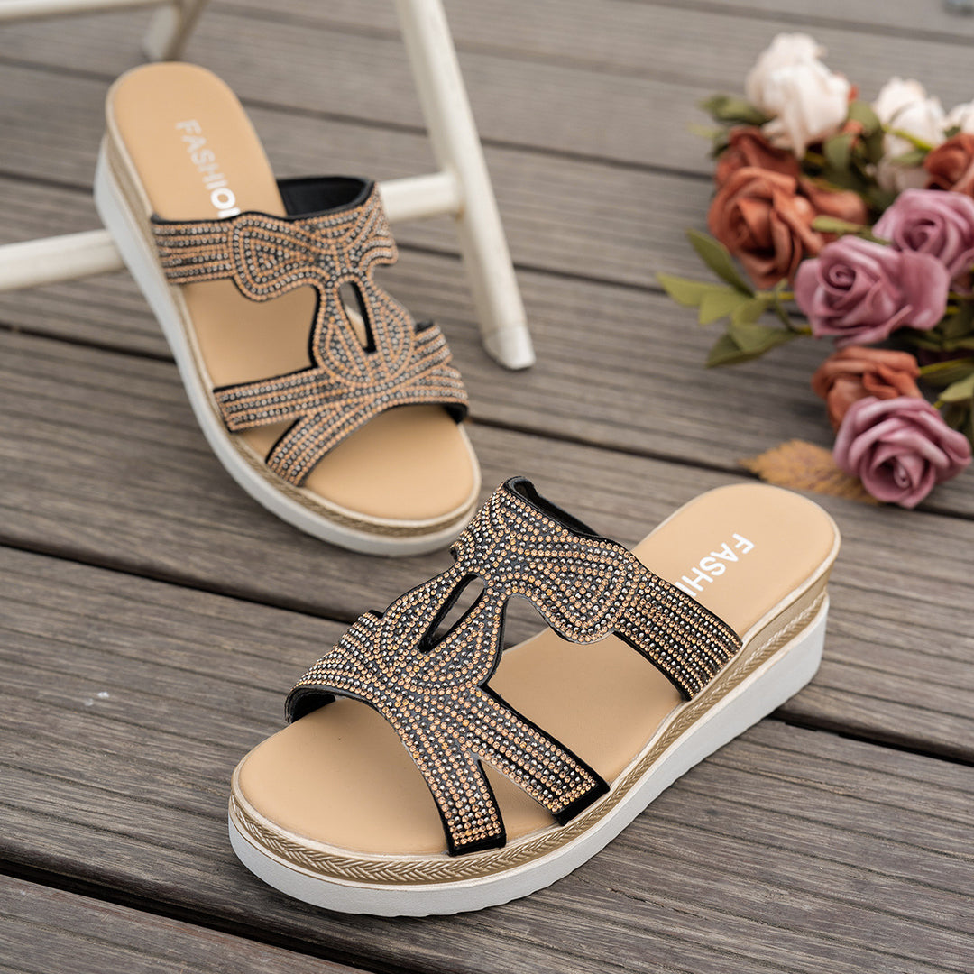 Damen Wedge-Sandalen mit funkelndem Applikationen R&B