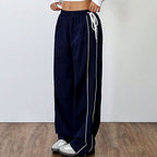Damen Weite Freizeithose mit elastischem Bund und seitlichen Taschen EB