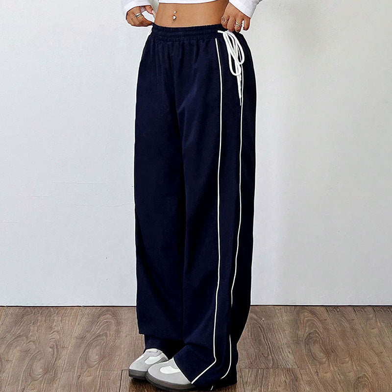 Damen Weite Freizeithose mit elastischem Bund und seitlichen Taschen EB