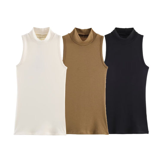 Damen Rollkragen-Tanktop aus weichem Stretch-Material R&B