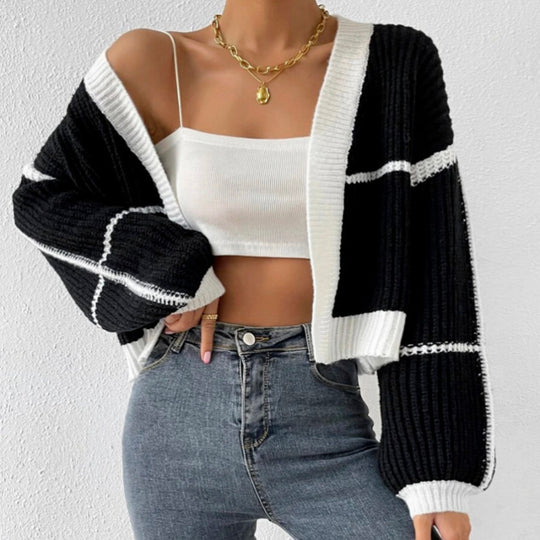 Damen Großer Strickcardigan mit voluminösen Ärmeln R&B