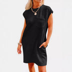 Damen Maxikleid mit praktischen Taschen und elegantem Strukturmuster R&B