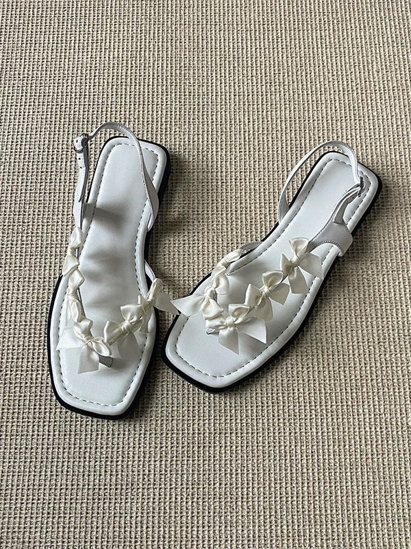 Damen Slingback-Sandaletten mit dekorativem Schleifen-Design R&B