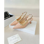 Damen Slingback-Pumps mit modischem Nieten-Design