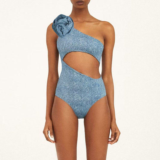 Damen Bikiniset mit eleganten Rüschen und stilvollem Überrock R&B