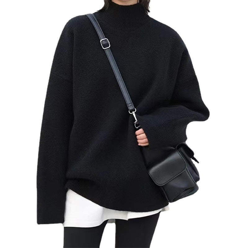 Damen Hochwertiger Rollkragenpullover mit oversized Schnitt und eleganten Ärmelabschlüssen R&B