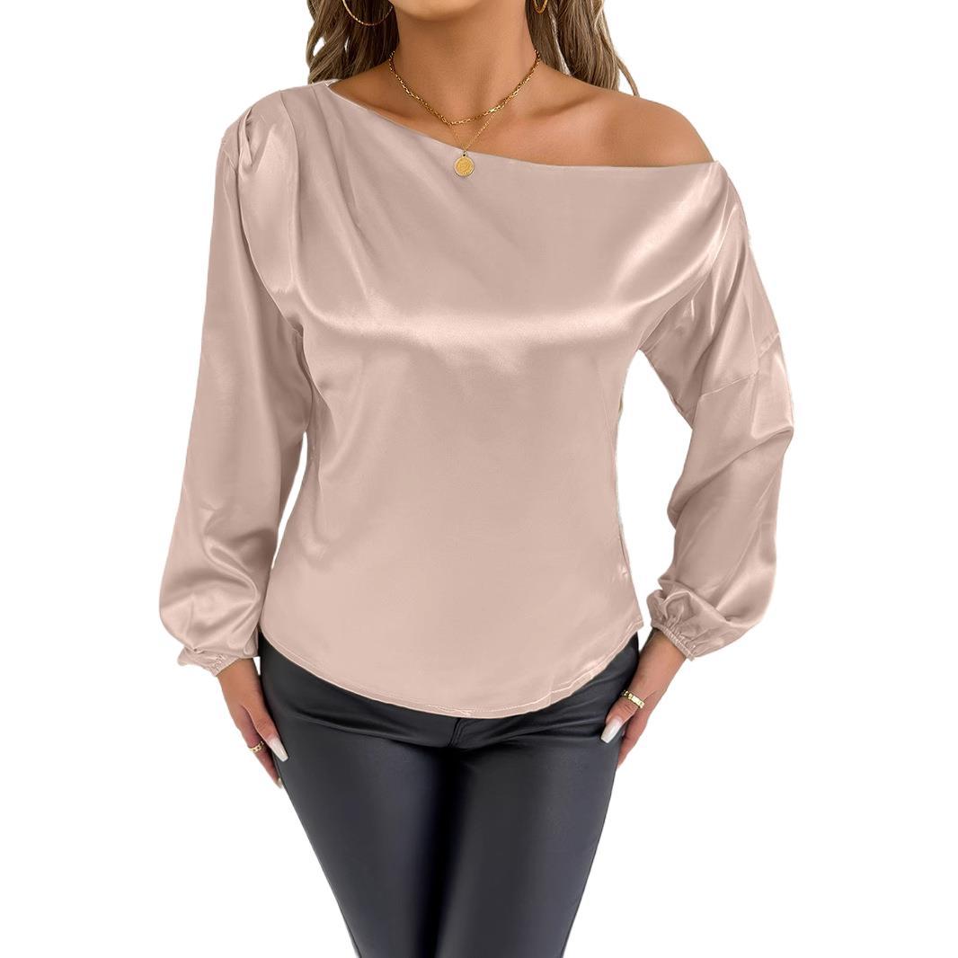 Damen elegante Off-Shoulder Bluse mit weiten Ärmeln R&B