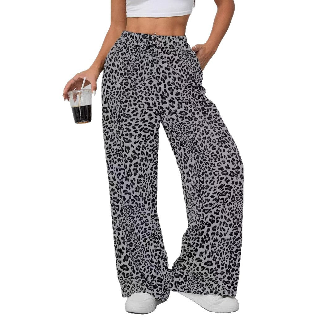 Damen Relaxed Fit Leopardenmuster Palazzo-Hose R&B