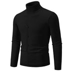 Herren Strickpullover mit hohem Kragen und strukturiertem Design