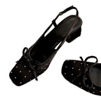 Damen Sling-Pumps mit modischem Schleifenakzent und komfortablem Blockabsatz R&B