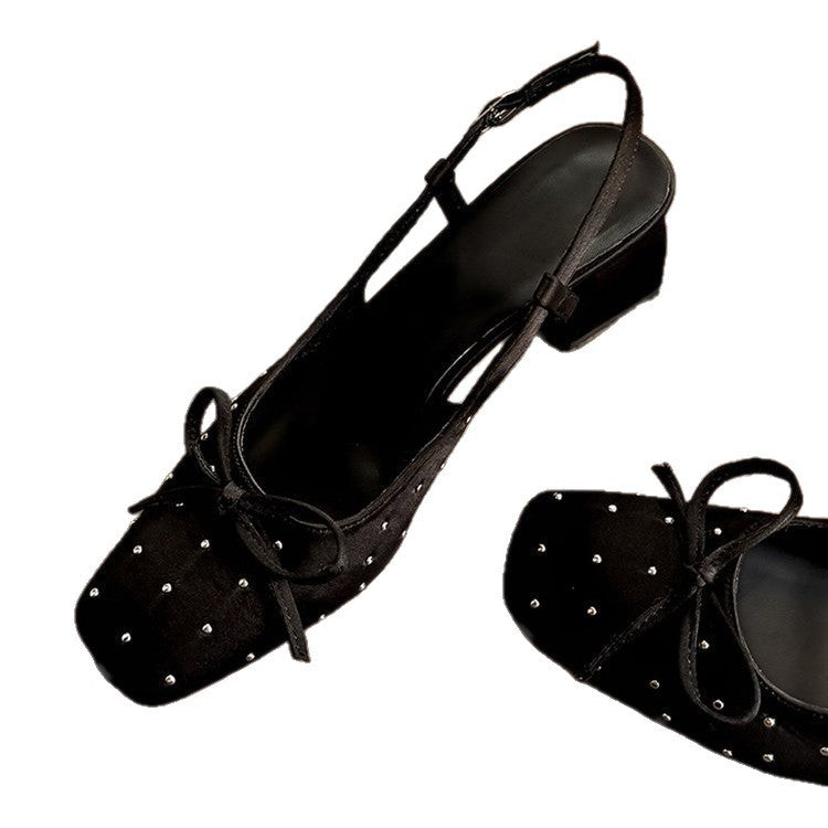 Damen Sling-Pumps mit modischem Schleifenakzent und komfortablem Blockabsatz R&B