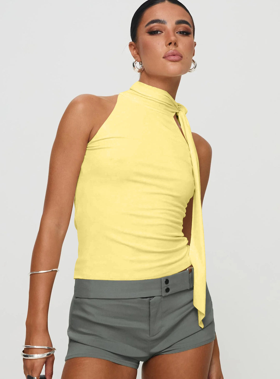Damen elegantes Top mit femininer Schleifenoptik R&B