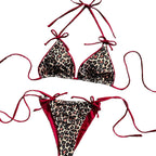 Damen Triangel-Bikini mit verspieltem Safari-Design