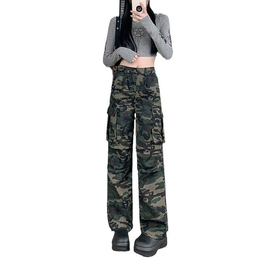 Damen Cargohose im modischen Camouflage-Design mit praktischen Taschen R&B