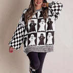 Damen Großer, gemütlicher Strickpullover mit Geisterdesign R&B