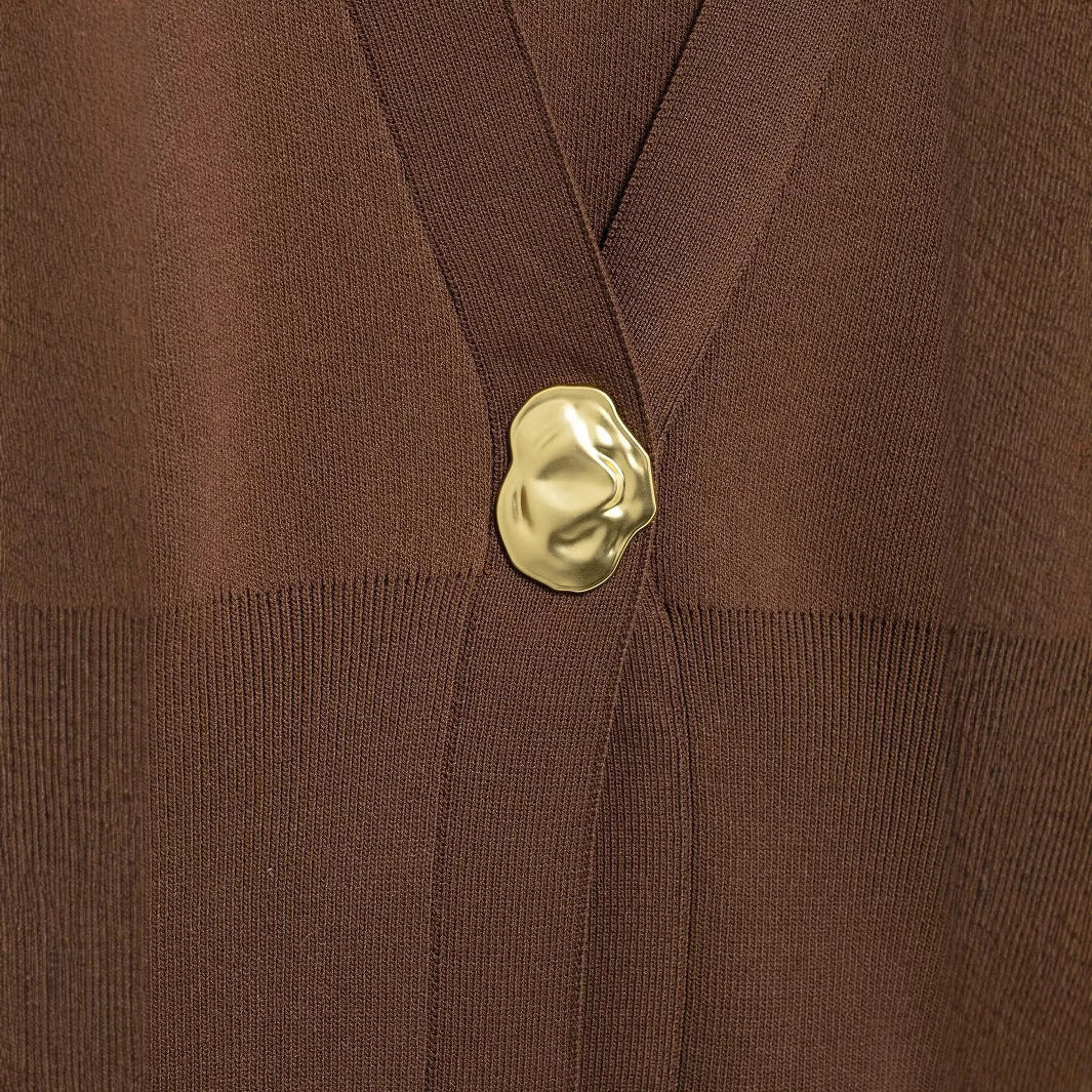 Damen lässige Strickjacke mit dekorativen Knopfdetails und elegantem Schnitt R&B