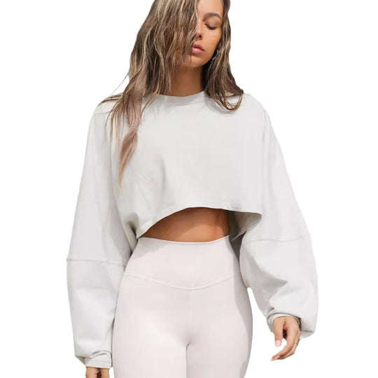 Damen lässiger Crop-Pullover R&B