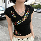 Damenbluse mit floralem Stickdesign und tailliertem Schnitt R&B