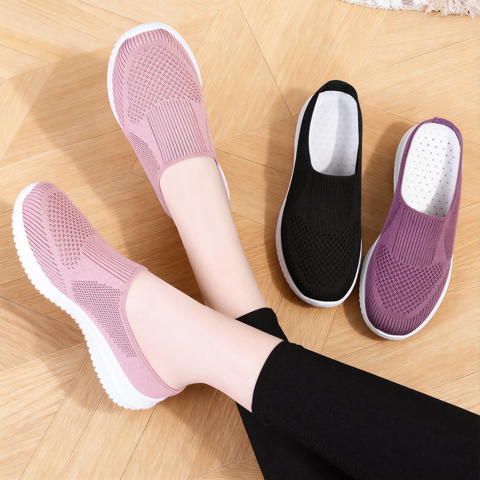 Damen Bequeme und atmungsaktive Slip-On Freizeitschuhe R&B