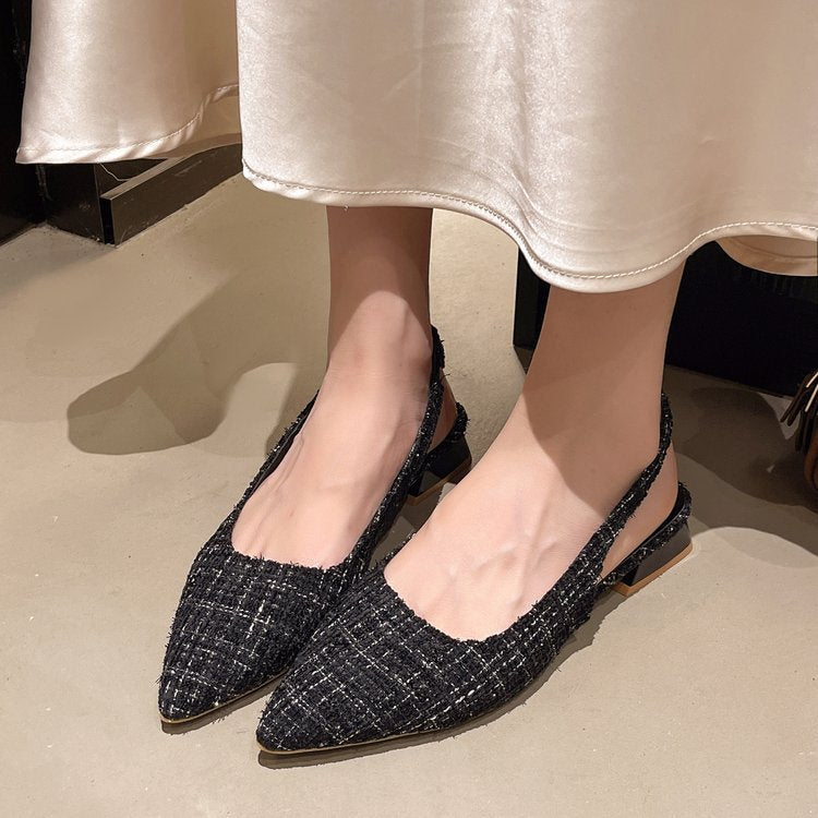 Damen Slingbacks mit dekorativem Textil-Obermaterial R&B