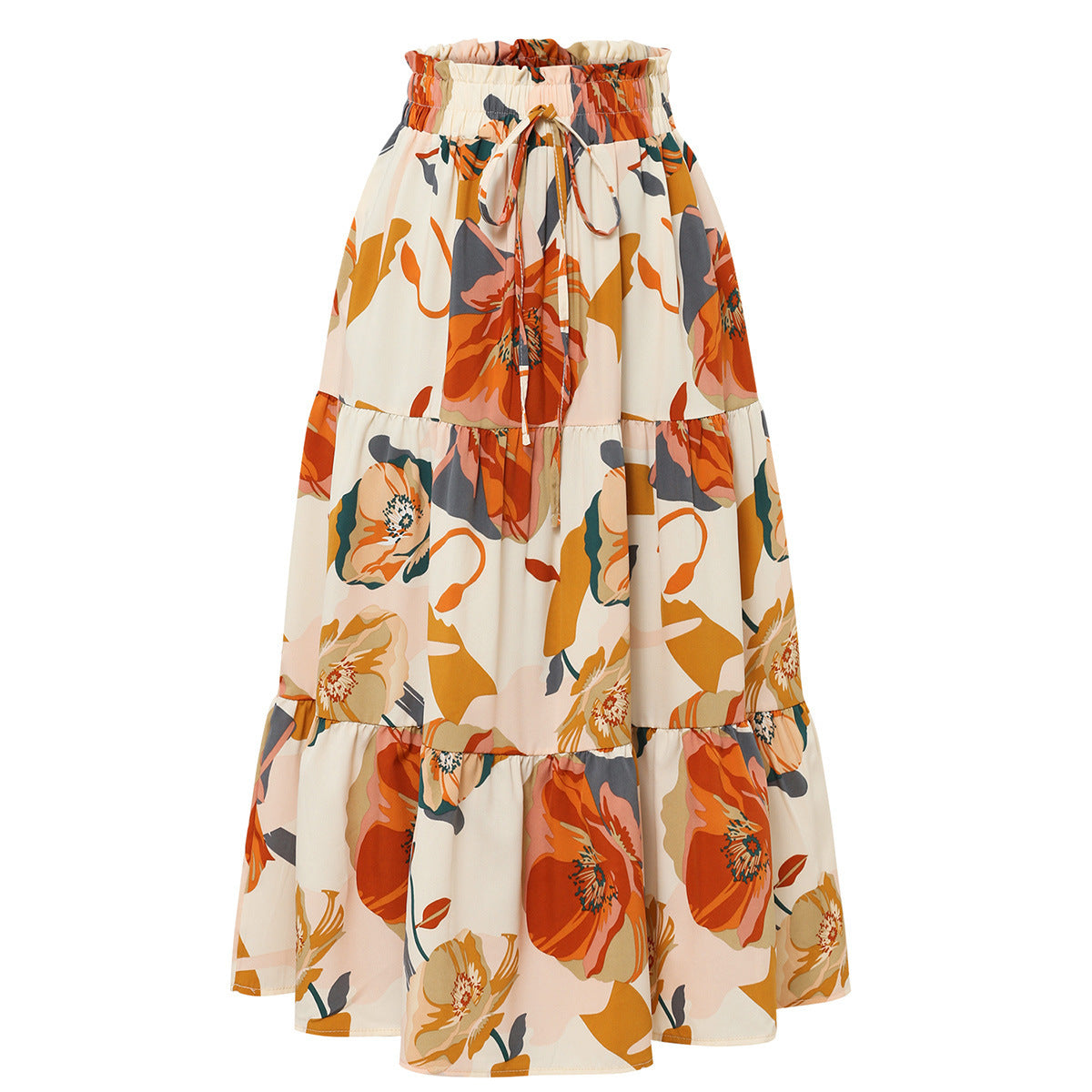 Damen Midirock mit floralem Design R&B