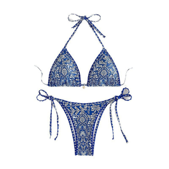 Damen Triangel-Bikini-Set mit eleganter Spitze R&B