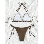 Damen Triangel-Bikini mit strukturiertem Obermaterial und verstellbaren Bändern R&B