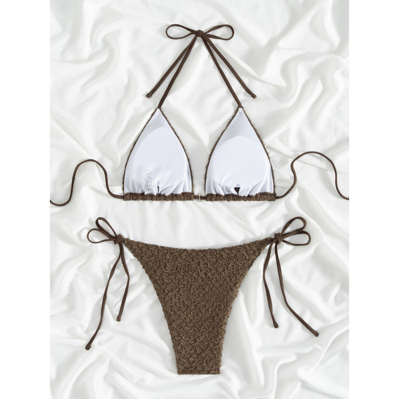 Damen Triangel-Bikini mit strukturiertem Obermaterial und verstellbaren Bändern R&B
