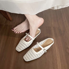 Damen elegante Mules mit geflochtenem Design und verstellbarem Riemen