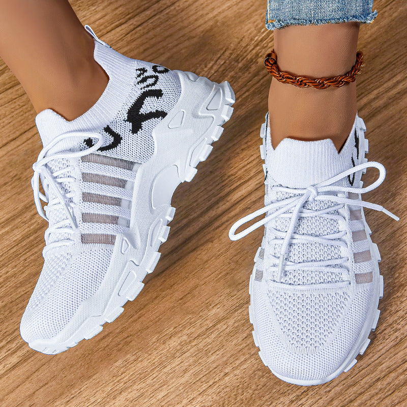 Damen Sportliche Strick-Sneaker mit elastischem Einstieg und rutschfester Sohle R&B