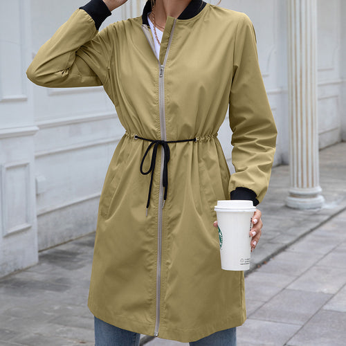 Damen funktionale Übergangsjacke mit Taillenzug und praktischen Taschen R&B