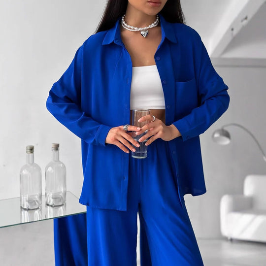 Damen lässige Bluse im Oversized-Stil mit Taschen R&B