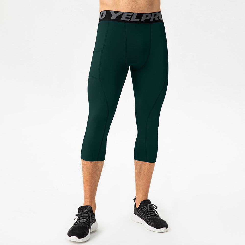 Herren Sportliche Kompressions-Leggings mit praktischen Taschen und atmungsaktiver Technologie R&B