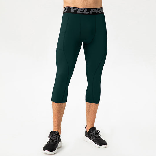 Herren Sportliche Kompressions-Leggings mit praktischen Taschen und atmungsaktiver Technologie R&B