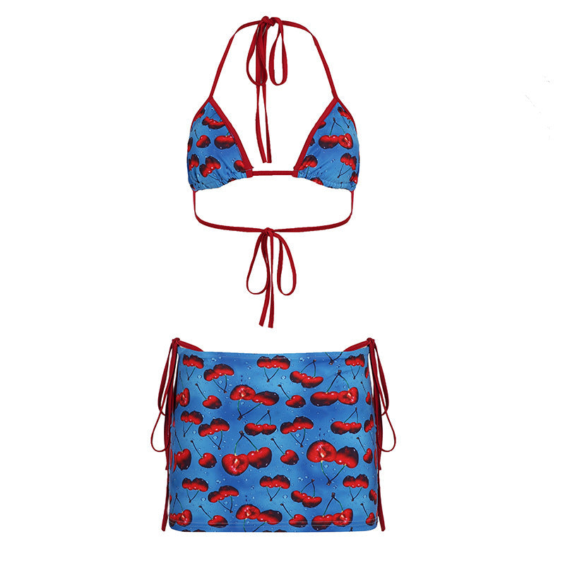 Damen Bikini-Set mit fruchtigem Design und verstellbaren Trägern R&B