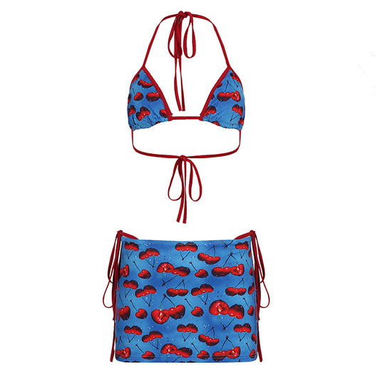 Damen Bikini-Set mit fruchtigem Design und verstellbaren Trägern R&B