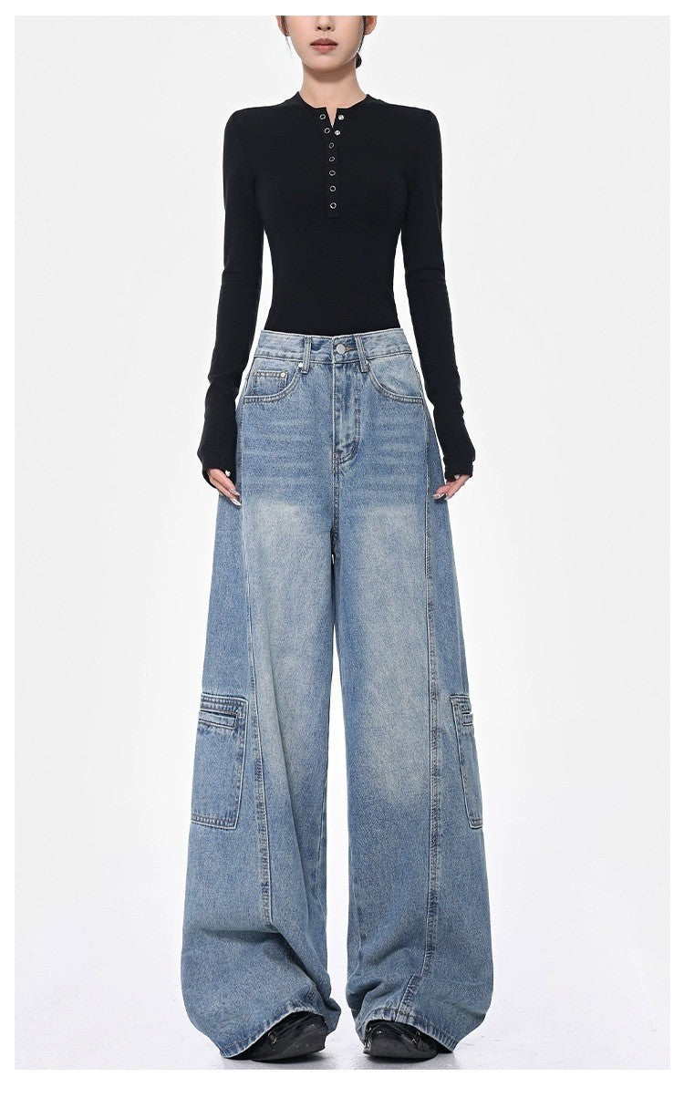 Damen Weite Baggy-Jeans im lässigen Oversized-Schnitt mit praktischen Taschen R&B