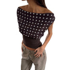 Damen asymmetrisches Top mit Rüschendesign R&B