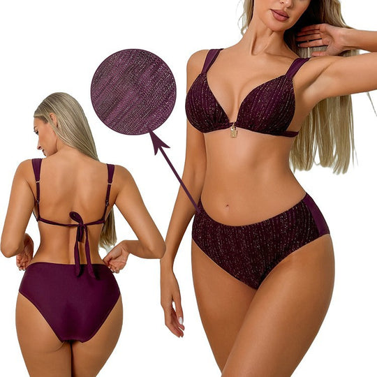 Damen Push-Up-Bikini mit funkelndem Stoff R&B