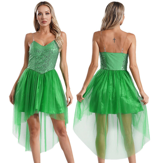 Damen Kostümkleid mit schimmerndem Tüllrock und filigranen Flügeln R&B