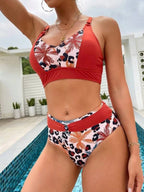 Damen Bikini-Set mit Hohem Bund und Modischem Design R&B