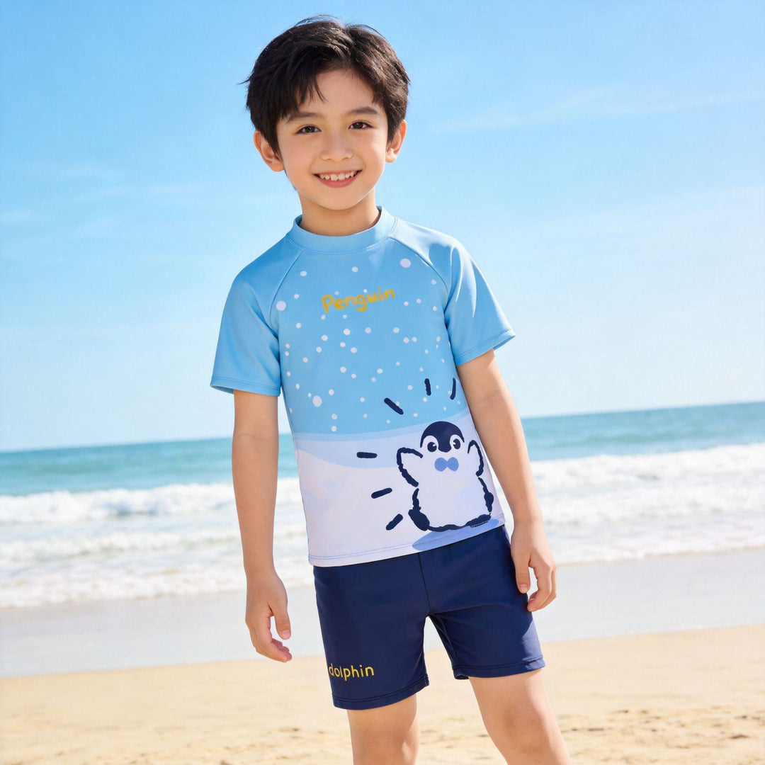 Jungen UV-Schutz Schwimmanzug mit kurzen Ärmeln R&B