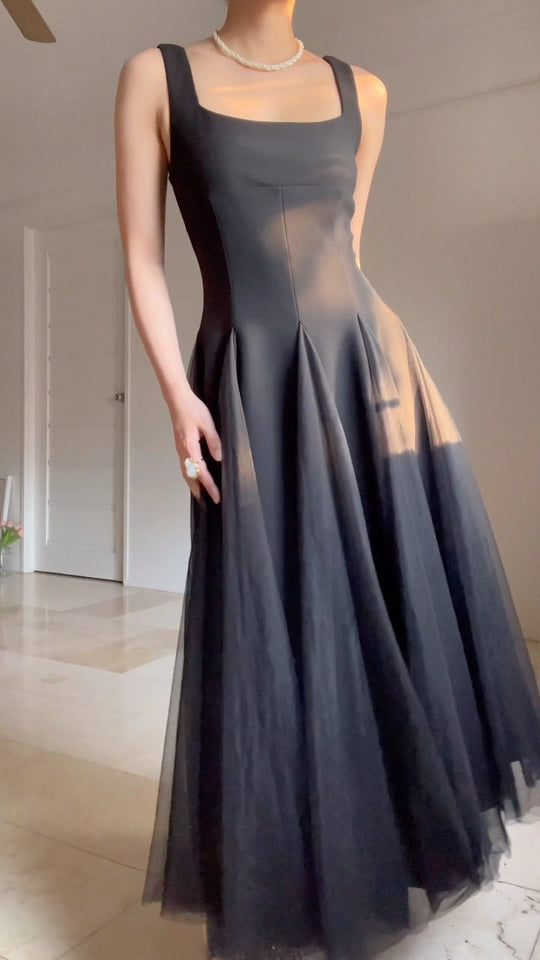 Damen Abendkleid mit schickem A-Linien-Schnitt und elegantem Chiffon-overlay R&B
