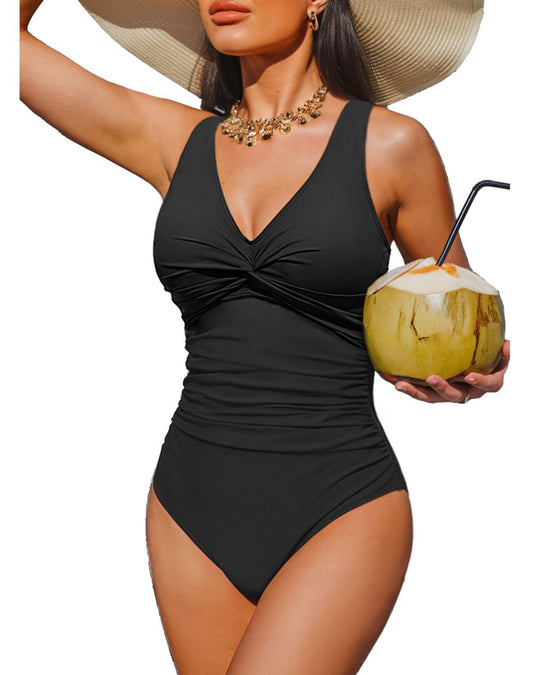 Damen Eleganter Einteiler Badeanzug mit modischem Twist R&B