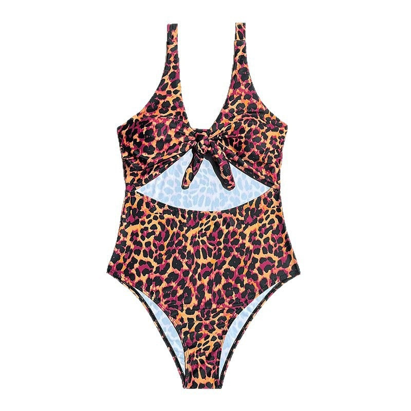 Damen Einteiler Badeanzug mit animalischen Mustern und elegantem Schnitt R&B